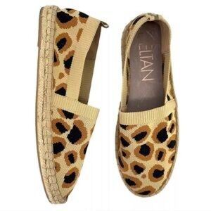 Women's Leopard Print Espadrilles - Tan and Black